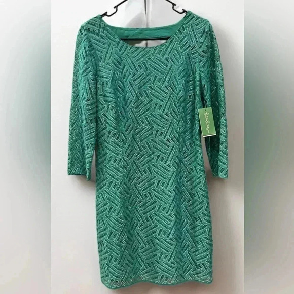 NWT Lilly Pulitzer Camellia Bamboo Geo Lace Dress Size 8 - Picture 3 of 15